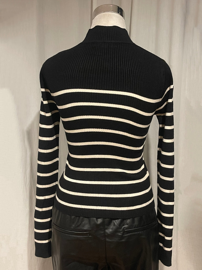 Glendale Striped Mock Neck Top