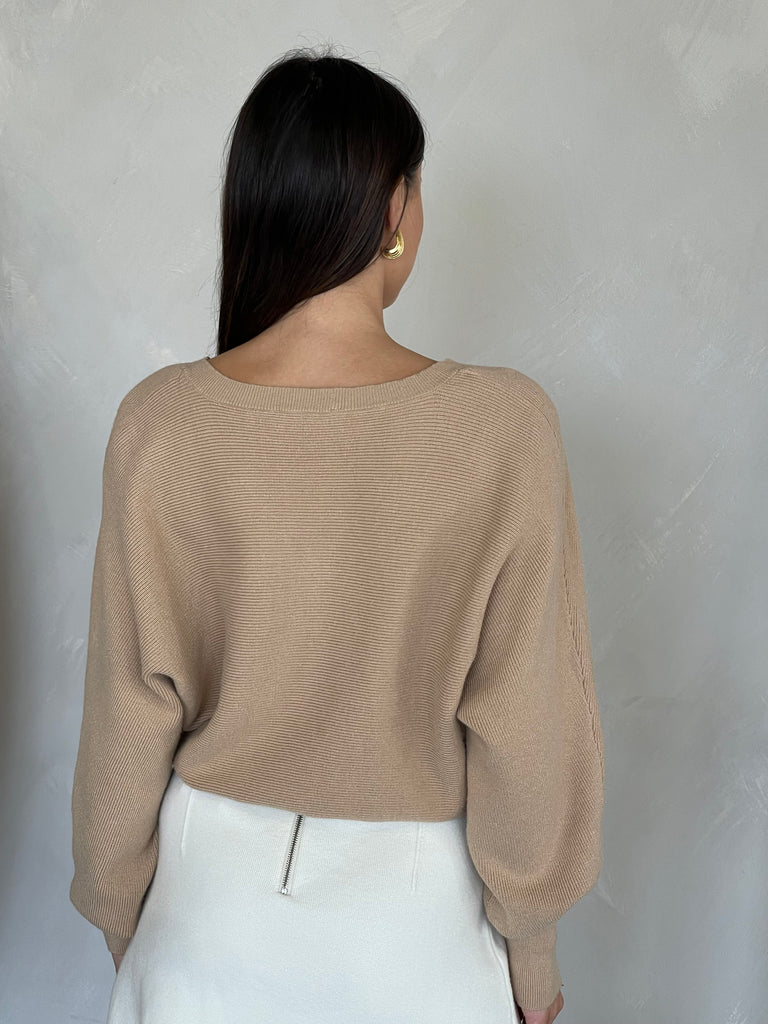 Latte Ribbed Top