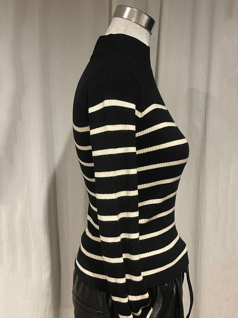 Glendale Striped Mock Neck Top