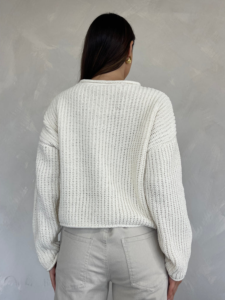 Waffle Knit Pullover Sweater