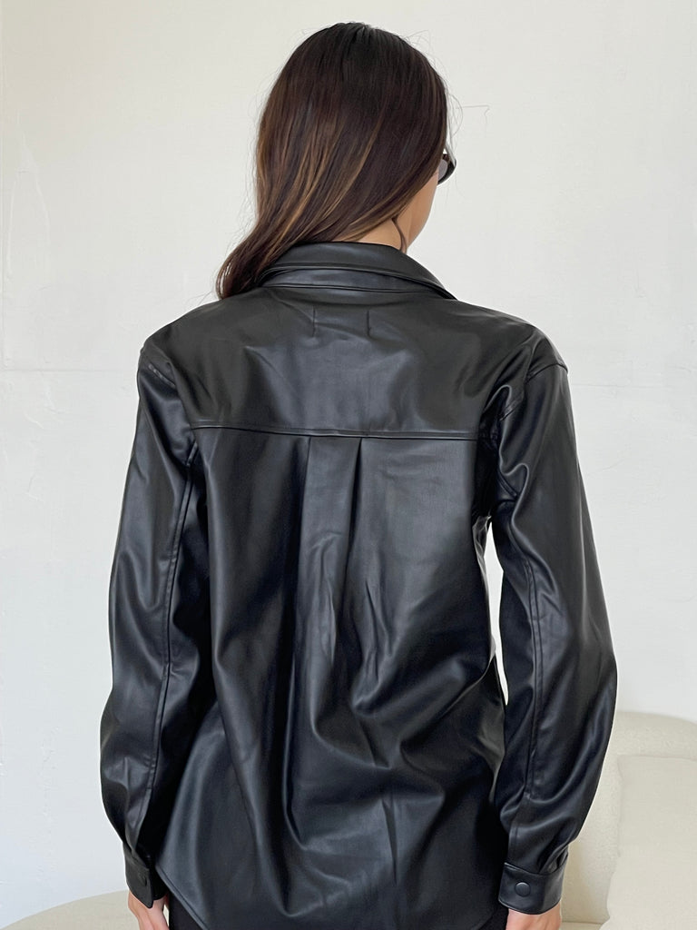 Pre-Fall Vegan Leather Shacket